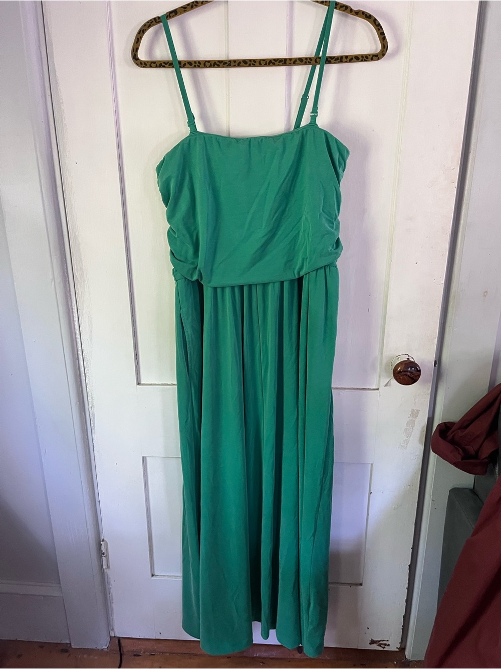 Lands' End emerald green Spaghetti-Strap Maxi Dress